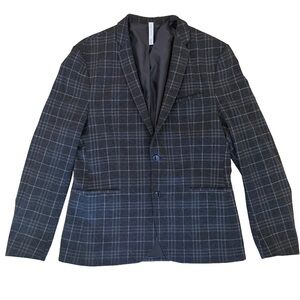 Zara Men's Gray Plaid Blazer SZ 44R